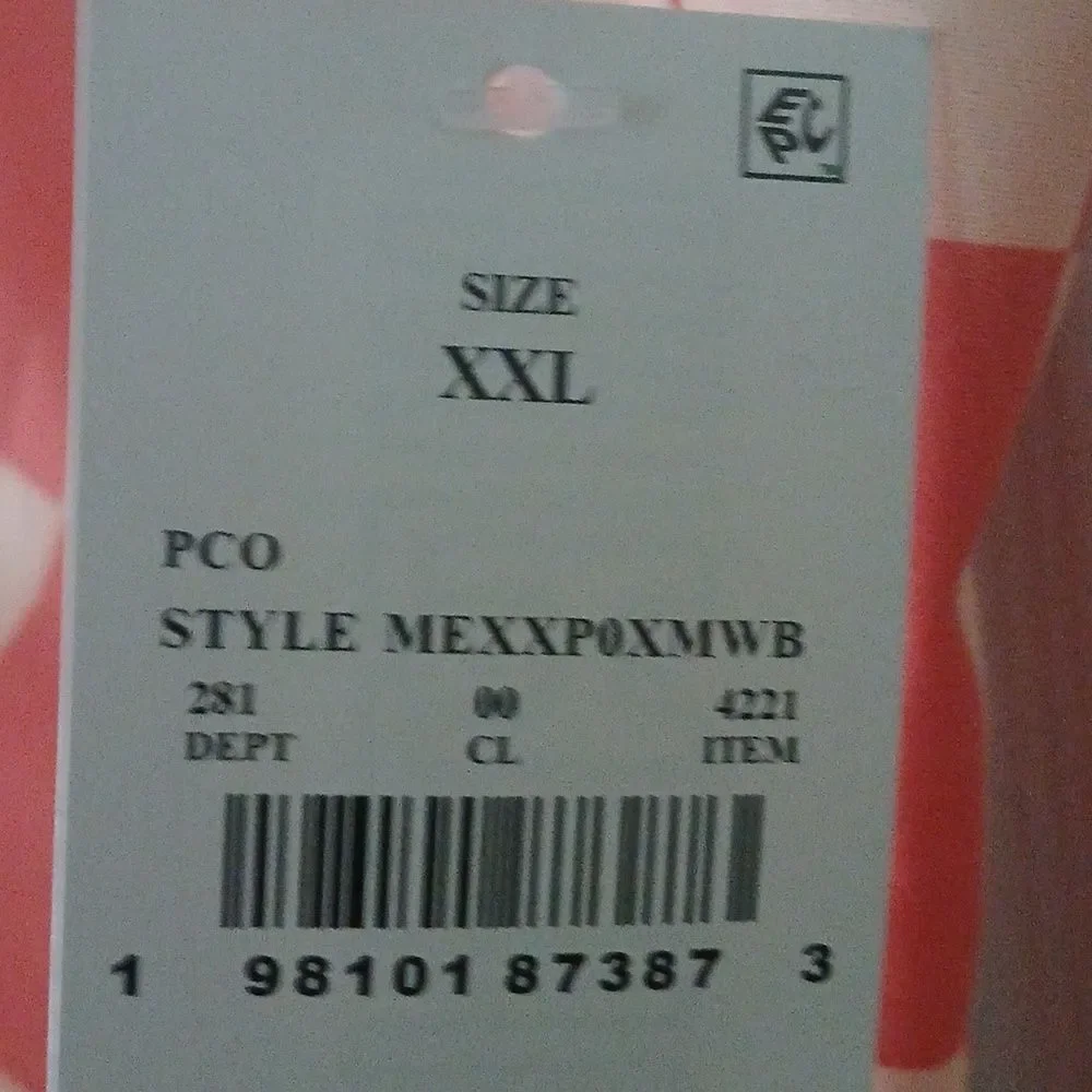 MAD  Engine peach orange checker board pattern swim trunks Sz XXL NWT